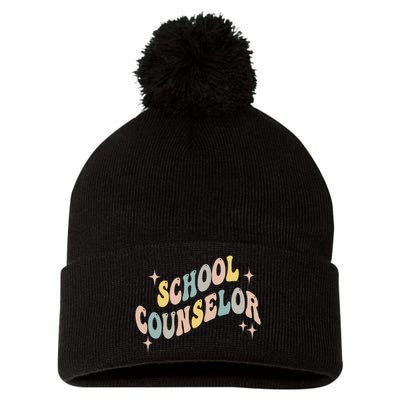 School Counselor groovy Guidance Counselor Pom Pom 12in Knit Beanie