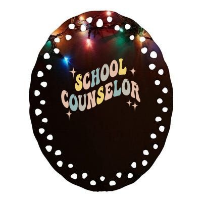 School Counselor groovy Guidance Counselor Ceramic Oval Ornament