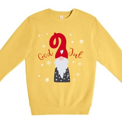 Santa Christmas Gift God Jul Gnome Tomte Lefse Xmas Gift Premium Crewneck Sweatshirt