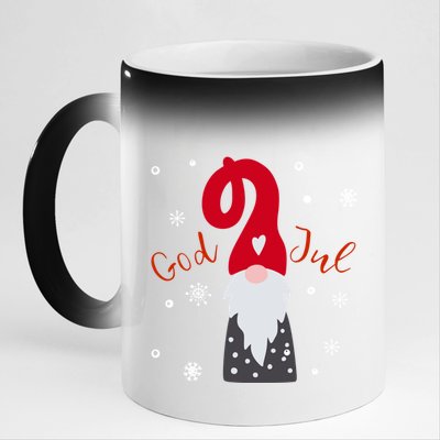 Santa Christmas Gift God Jul Gnome Tomte Lefse Xmas Gift 11oz Black Color Changing Mug