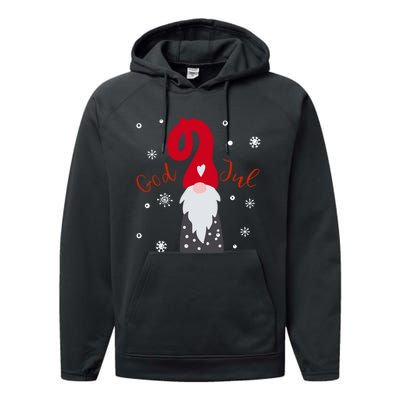 Santa Christmas Gift God Jul Gnome Tomte Lefse Xmas Gift Performance Fleece Hoodie