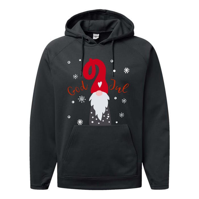 Santa Christmas Gift God Jul Gnome Tomte Lefse Xmas Gift Performance Fleece Hoodie