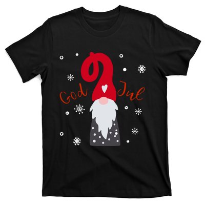 Santa Christmas Gift God Jul Gnome Tomte Lefse Xmas Gift T-Shirt