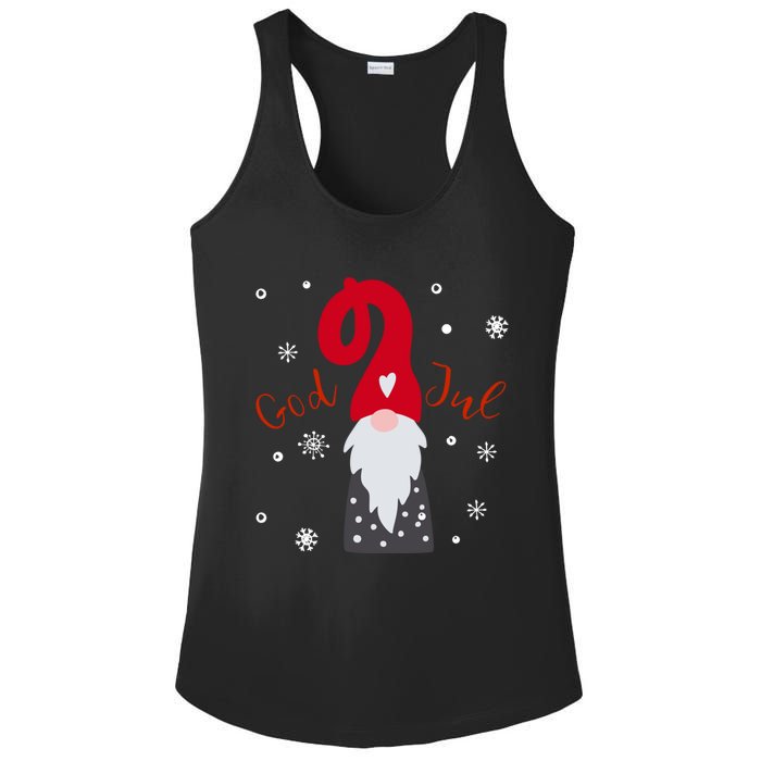 Santa Christmas Gift God Jul Gnome Tomte Lefse Xmas Gift Ladies PosiCharge Competitor Racerback Tank