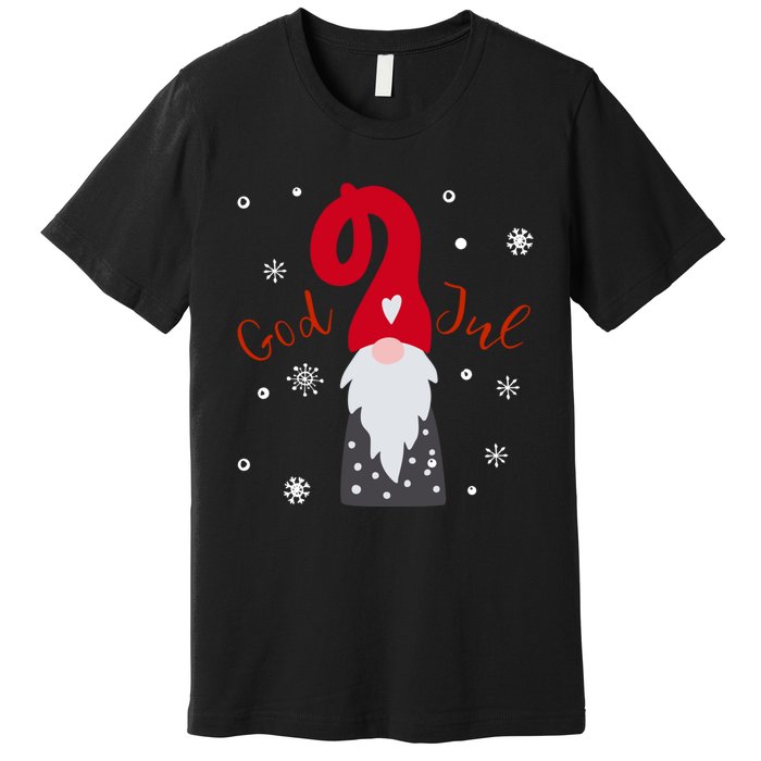 Santa Christmas Gift God Jul Gnome Tomte Lefse Xmas Gift Premium T-Shirt