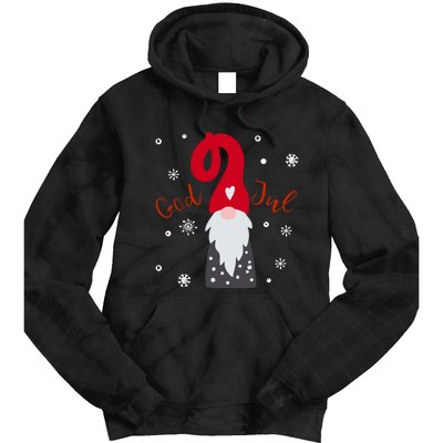 Santa Christmas Gift God Jul Gnome Tomte Lefse Xmas Gift Tie Dye Hoodie