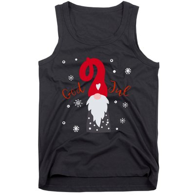 Santa Christmas Gift God Jul Gnome Tomte Lefse Xmas Gift Tank Top