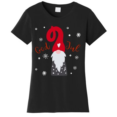 Santa Christmas Gift God Jul Gnome Tomte Lefse Xmas Gift Women's T-Shirt