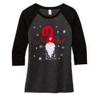 Santa Christmas Gift God Jul Gnome Tomte Lefse Xmas Gift Women's Tri-Blend 3/4-Sleeve Raglan Shirt