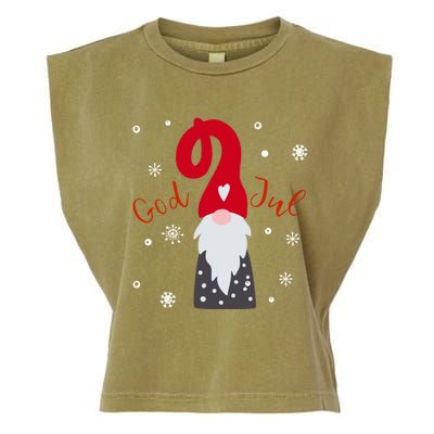 Santa Christmas Gift God Jul Gnome Tomte Lefse Xmas Gift Garment-Dyed Women's Muscle Tee