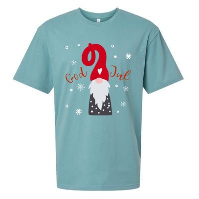 Santa Christmas Gift God Jul Gnome Tomte Lefse Xmas Gift Sueded Cloud Jersey T-Shirt