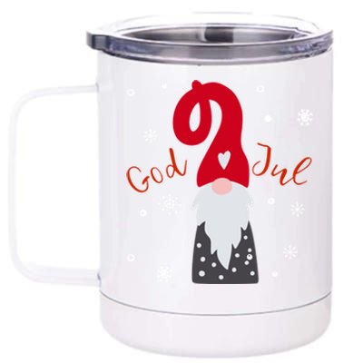 Santa Christmas Gift God Jul Gnome Tomte Lefse Xmas Gift 12 oz Stainless Steel Tumbler Cup