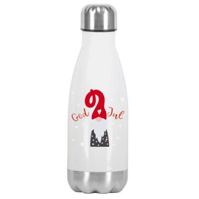 Santa Christmas Gift God Jul Gnome Tomte Lefse Xmas Gift Stainless Steel Insulated Water Bottle