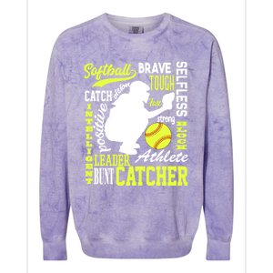 Softball Catcher Great For Ns Traits Of A Catcher Gift Colorblast Crewneck Sweatshirt