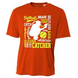 Softball Catcher Great For Ns Traits Of A Catcher Gift Cooling Performance Crew T-Shirt