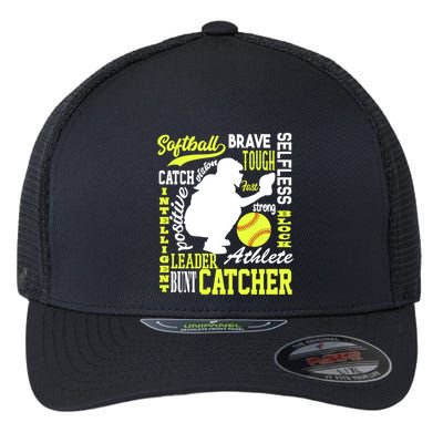 Softball Catcher Great For Ns Traits Of A Catcher Gift Flexfit Unipanel Trucker Cap
