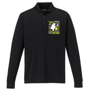 Softball Catcher Great For Ns Traits Of A Catcher Gift Performance Long Sleeve Polo