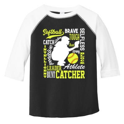 Softball Catcher Great For Ns Traits Of A Catcher Gift Toddler Fine Jersey T-Shirt