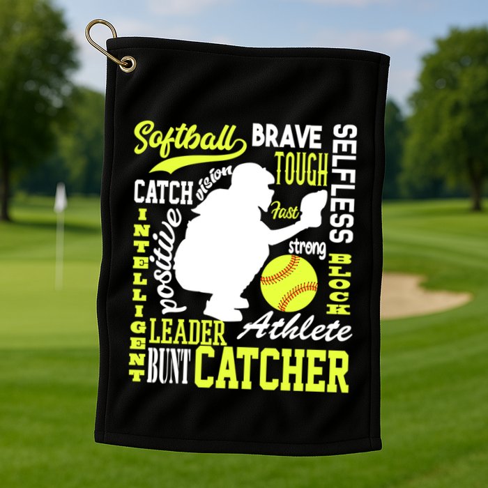 Softball Catcher Great For Ns Traits Of A Catcher Gift Golf Towel