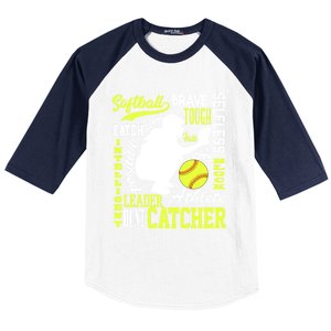 Softball Catcher Great For Ns Traits Of A Catcher Gift Baseball Sleeve Shirt