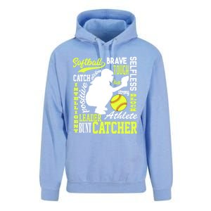 Softball Catcher Great For Ns Traits Of A Catcher Gift Unisex Surf Hoodie