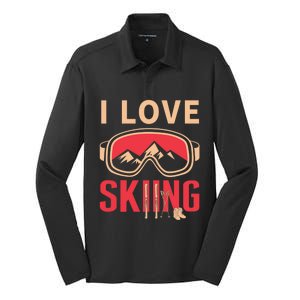 Ski Cute Gift Skiing And Ski Lover Meaningful Gift Silk Touch Performance Long Sleeve Polo