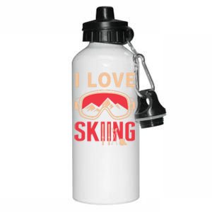 Ski Cute Gift Skiing And Ski Lover Meaningful Gift Aluminum Water Bottle