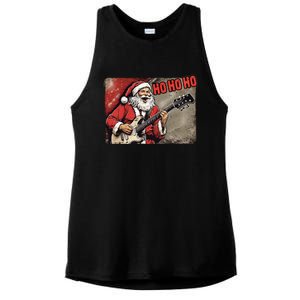 Santa Claus Guitar Player Rock And Roll Christmas Gift Ladies PosiCharge Tri-Blend Wicking Tank