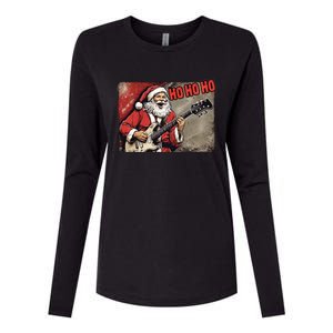 Santa Claus Guitar Player Rock And Roll Christmas Gift Womens Cotton Relaxed Long Sleeve T-Shirt