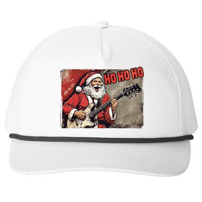 Santa Claus Guitar Player Rock And Roll Christmas Gift Snapback Five-Panel Rope Hat