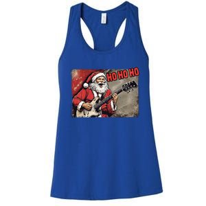 Santa Claus Guitar Player Rock And Roll Christmas Gift Women's Racerback Tank