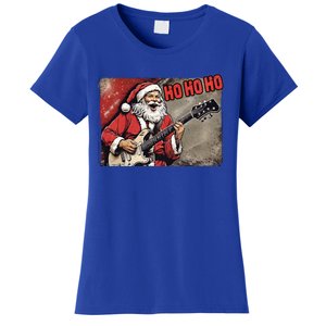 Santa Claus Guitar Player Rock And Roll Christmas Gift Women's T-Shirt