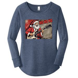 Santa Claus Guitar Player Rock And Roll Christmas Gift Women's Perfect Tri Tunic Long Sleeve Shirt