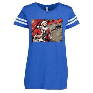 Santa Claus Guitar Player Rock And Roll Christmas Gift Enza Ladies Jersey Football T-Shirt