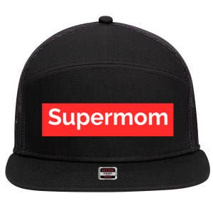 Supermom Cute Gift 7 Panel Mesh Trucker Snapback Hat