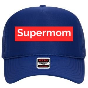 Supermom Cute Gift High Crown Mesh Back Trucker Hat