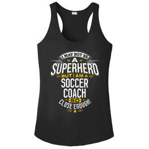 Soccer Coach Gift Idea Superhero Soccer Coach Ladies PosiCharge Competitor Racerback Tank