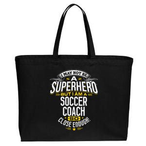 Soccer Coach Gift Idea Superhero Soccer Coach Cotton Canvas Jumbo Tote