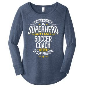 Soccer Coach Gift Idea Superhero Soccer Coach Women's Perfect Tri Tunic Long Sleeve Shirt