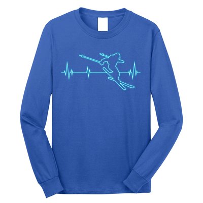Ski Cool Gift Skiing Heartbeat Tee Skier Cool Gift Skiing Lover Gift Long Sleeve Shirt