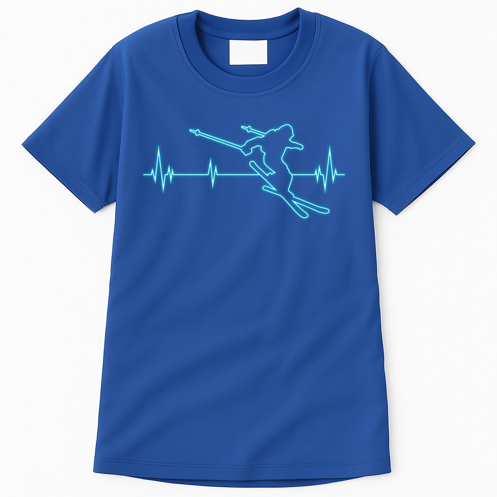 Ski Cool Gift Skiing Heartbeat Tee Skier Cool Gift Skiing Lover Gift Tall T-Shirt