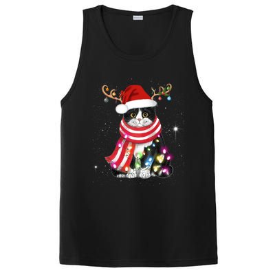 Santa Cat Gorgeous Reindeer Light Christmas Lover Gift PosiCharge Competitor Tank