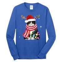 Santa Cat Gorgeous Reindeer Light Christmas Lover Gift Tall Long Sleeve T-Shirt