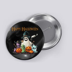 Spooky Cute Ghost Halloween Costume Happy Halloween Ghost Button