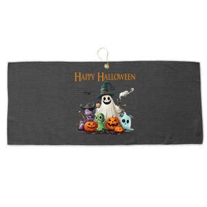 Spooky Cute Ghost Halloween Costume Happy Halloween Ghost Large Microfiber Waffle Golf Towel