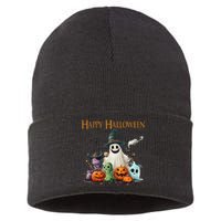 Spooky Cute Ghost Halloween Costume Happy Halloween Ghost Sustainable Knit Beanie