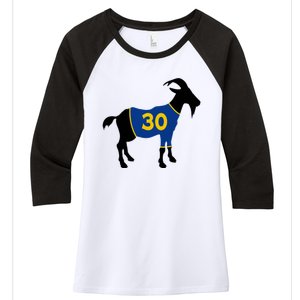 Goat 30 Basketball Jersey Women's Tri-Blend 3/4-Sleeve Raglan Shirt