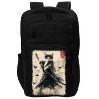 Samurai Cat Graphic Warrior Vintage Japanese Art Anime Impact Tech Backpack