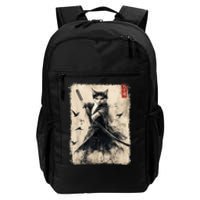 Samurai Cat Graphic Warrior Vintage Japanese Art Anime Daily Commute Backpack