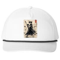 Samurai Cat Graphic Warrior Vintage Japanese Art Anime Snapback Five-Panel Rope Hat